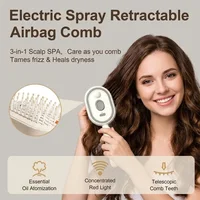 Nouvelle brosse à cheveux électrique humide avec pulvérisation d'eau, lisseur vapeur rechargeable, charge USB-C pour cheveux longs et courts 6