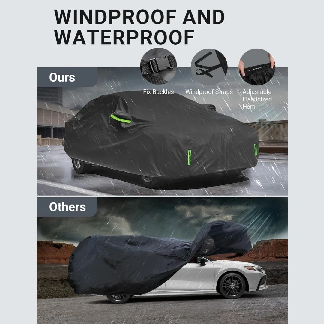 Waterproof Car Cover For 1996-2024 Toyota Camry Windproof Snowproof Rain Hail Sun UV Protection Full Outdoor Indoor Exterior - Image 4