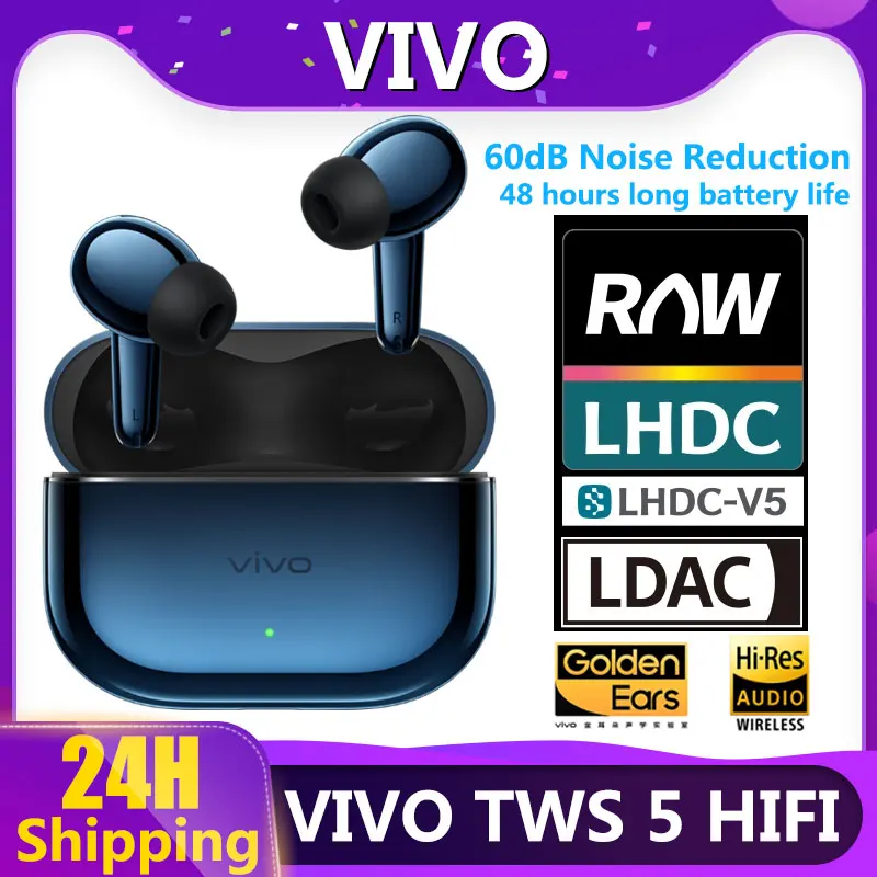 VIVO TWS 5 HI-FI ワイヤレスイヤホン Official Vivo TWS 5 Hi-Fi Wireless Bluetooth Earphone LHDC 5.0