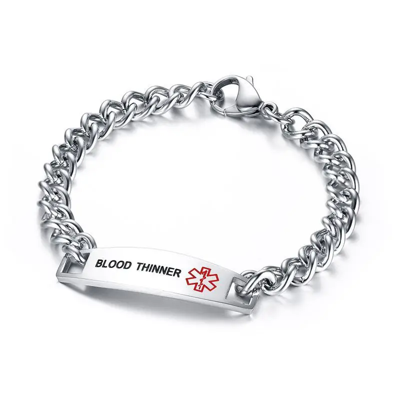 New Medical Alert Id Bracelet For Men Engraved Type 1 Diabetes