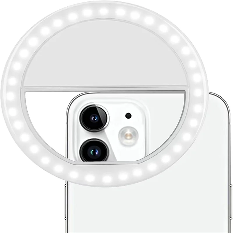 Selfie Light Ring Lights Clip on Phone Camera LED Light 3Level Adjustable Brightness Selfie Circle Light for iPhone iPad Android