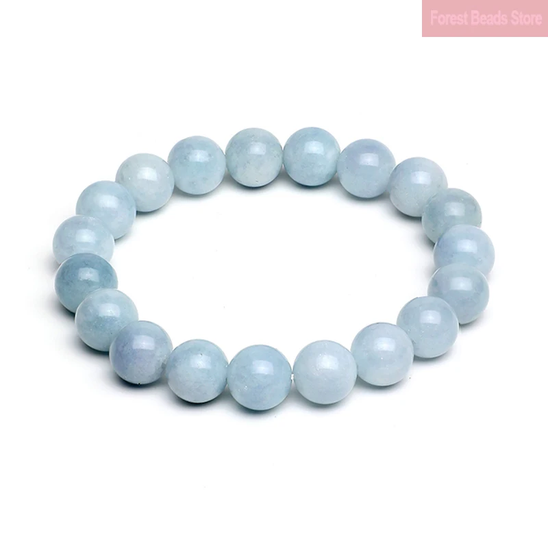 Natürliche hellblaue Chalcedon Perlen Stretch Armbänder Frauen Männer Handwerk Armbänder Armreifen für Mädchen Liebhaber Glücks geschenk 6/8/10/12mm