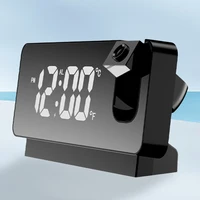 LED Digital Display Projection Alarm Clock 180° Projector on Ceiling Multifunctional Mirror Surface Desktop Clocks for Bedroom 2