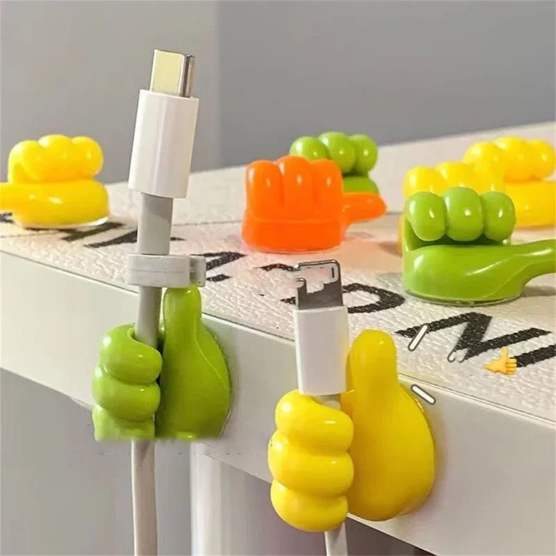 Cable Protector USB Organizer Desk Set Thumb Hook Cable Clip Adhesive Silicone Organizer Cables Support 10pcs