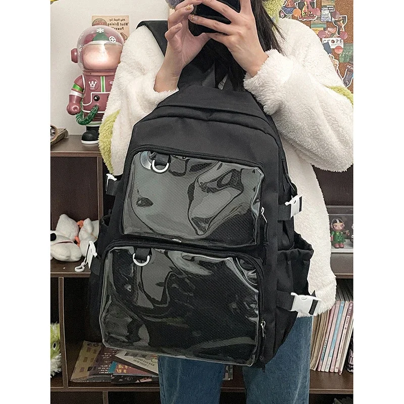 Japanese Kawaii Itabag Women New 2026 Transparent Backpack Women Large Capacity Ita Backpack School Bags For College Student JK