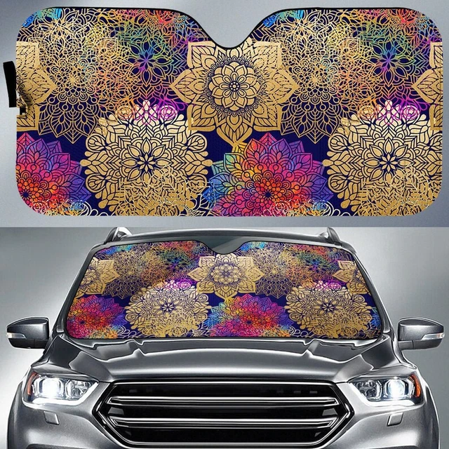 Nach Mandala Muster Auto Auto Sonnenschutz, Mystische Auto Decor Abstrakte  Kunst Auto Zubehör Personalisierte Auto Windschutzscheibe