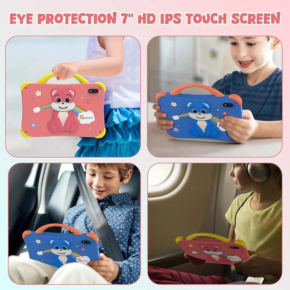 CWOWDEFU 7 어린이 태블릿 안드로이드 14 8GB 64GB Octa Core WiFi6 Google Play 어린이 태블릿 소녀 교육 선물 4000mAh 히브리어