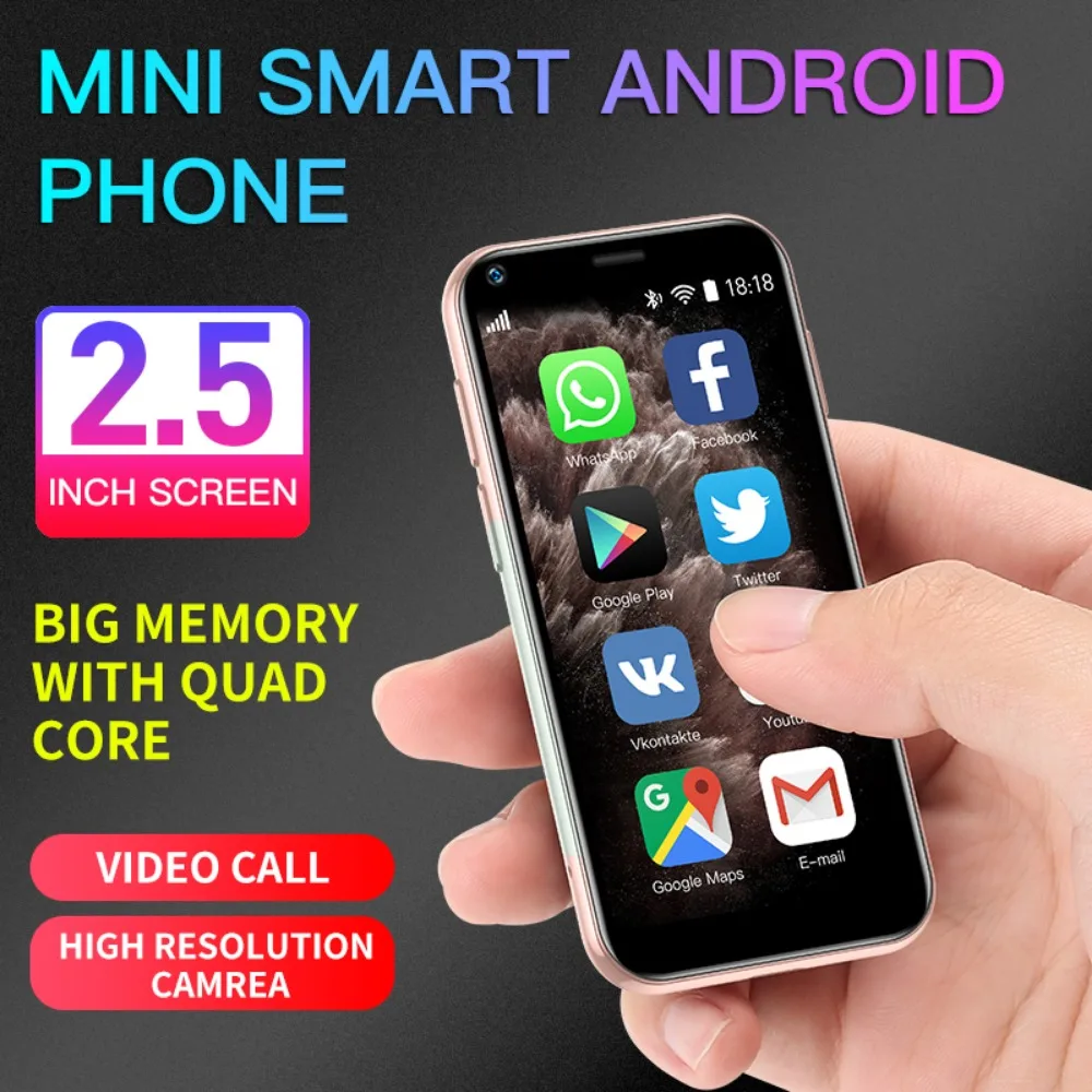 Mini Android 6.0 Cell Phones With 3D Glass Slim Cute Smartphone Google Play Market Body HD Camera Dual Sim Quad Core  Soyes XS11