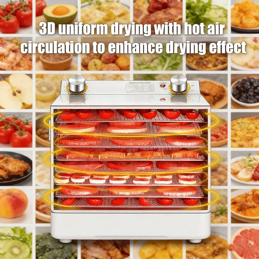 6/8/12/18 Layers Food Dehydrator Home Fruit Timing Temperature Air Dryer Vegetable Meat Medicinal Material Smart Food Dehydrator 2