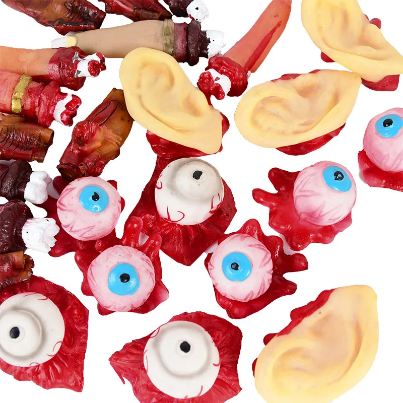 

5pcs Halloween Blood Finger Ear Eyeball Props Simulate Human Organs Horror House Scary Props Halloween Party Decoration Supplies