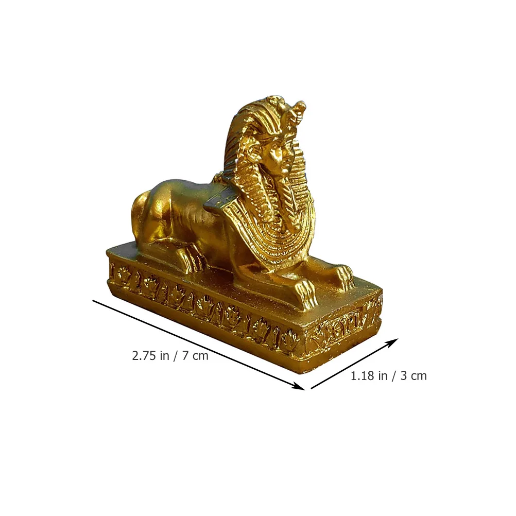 2pcs Resin Sphinx Decoration Ancient Egyptian Sphinx Ornament Simulated Sphinx Model Statue Craft For Home Cafe Desktop Decor - Image 2