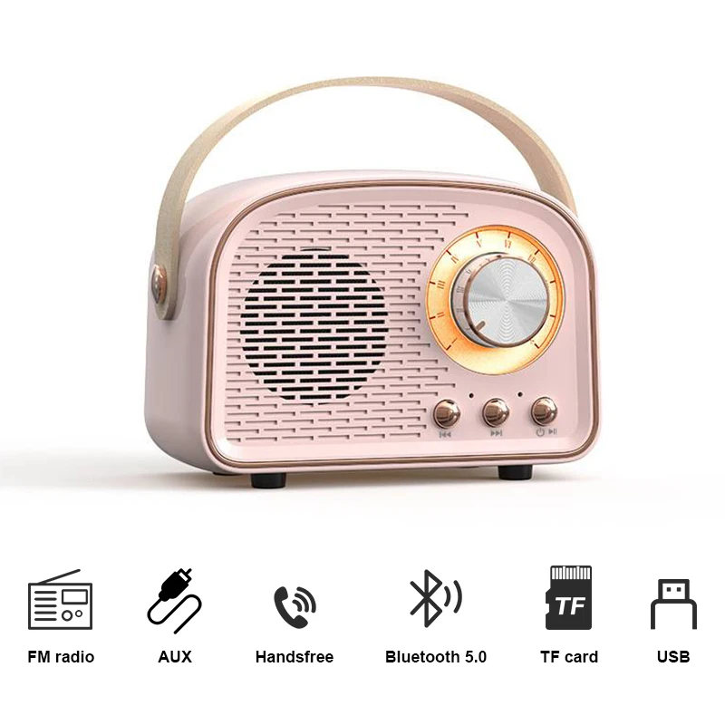 Portable Retro Wireless Speaker with FM Radio USB TFCard Mini Music Player  Sound Box Retro Bluetooth Speaker Gift for Kid - AliExpress