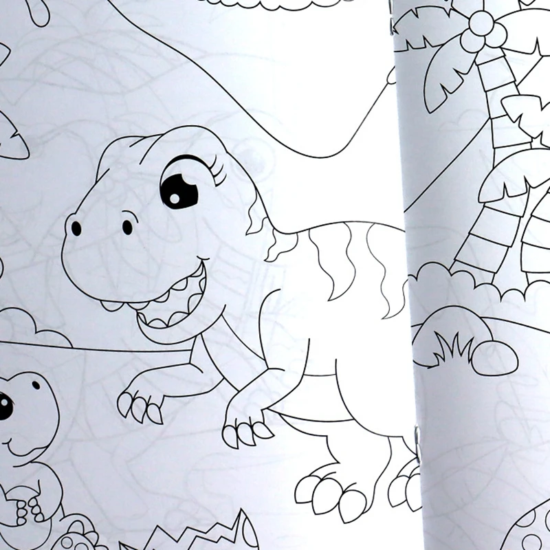 Children's Coloring Book with Mermaid Dinosaur Unicorn