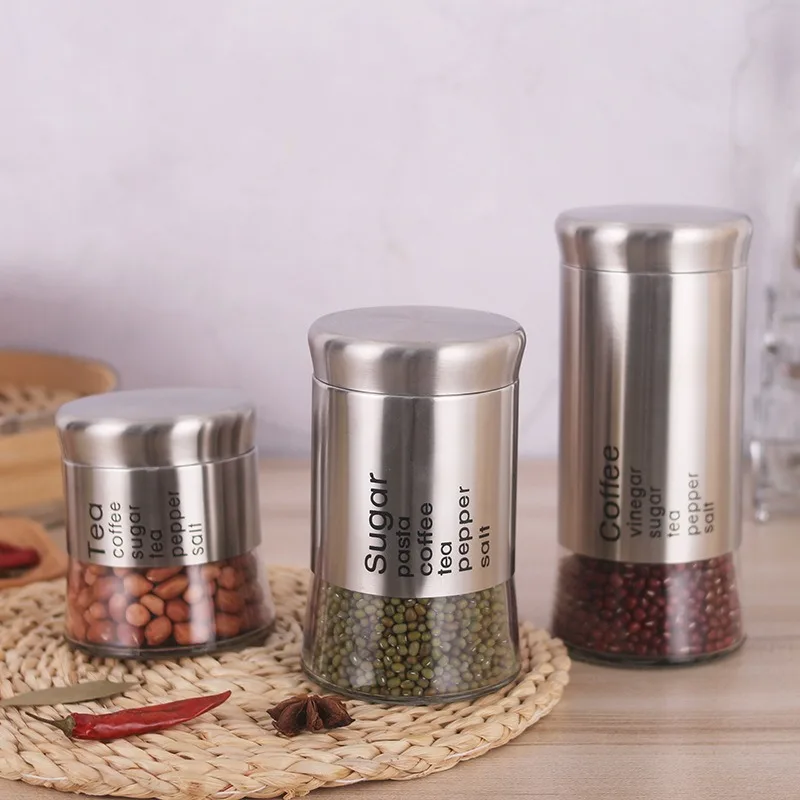 Grain Storage Tank Hermetic Pots for Food Coffee Bean Storage Tea Can Glass Jar Round Transparent Glass Sealed Jar Containers 2