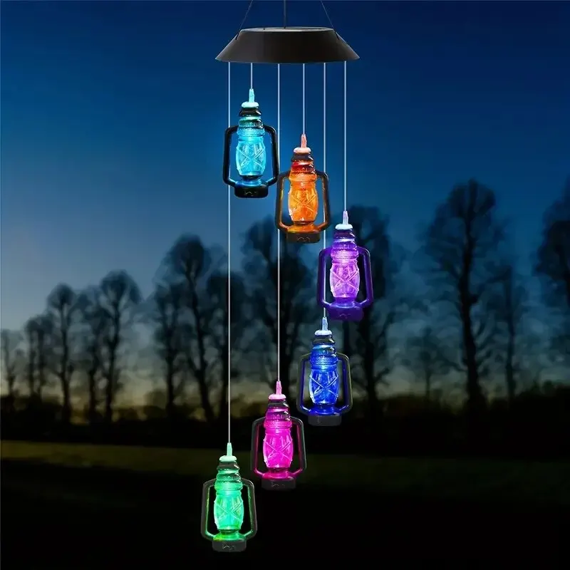 Solar Wind Chime Retro Lantern - Outdoor Courtyard and Garden Decor Hanging Lamp