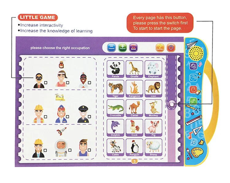 English Finger Reading Children's Voice Book Smart Learning Toys E-book Early Education Smart Scrabble Letters  Abc 6