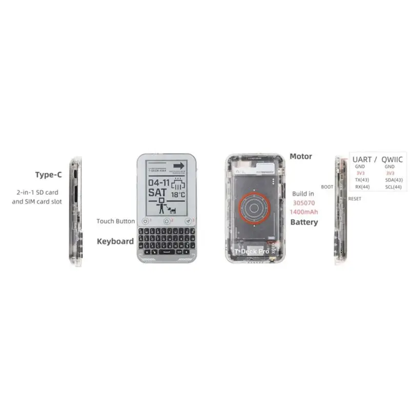 【CYBER MONDAY】T-Deck Max 868Mhz 3.1인치 터치 전자종이 디스플레이 SX1262 Lora 트랜시버 2.4Ghz Wifi& 블루투스 5(LE) 안테나 포함