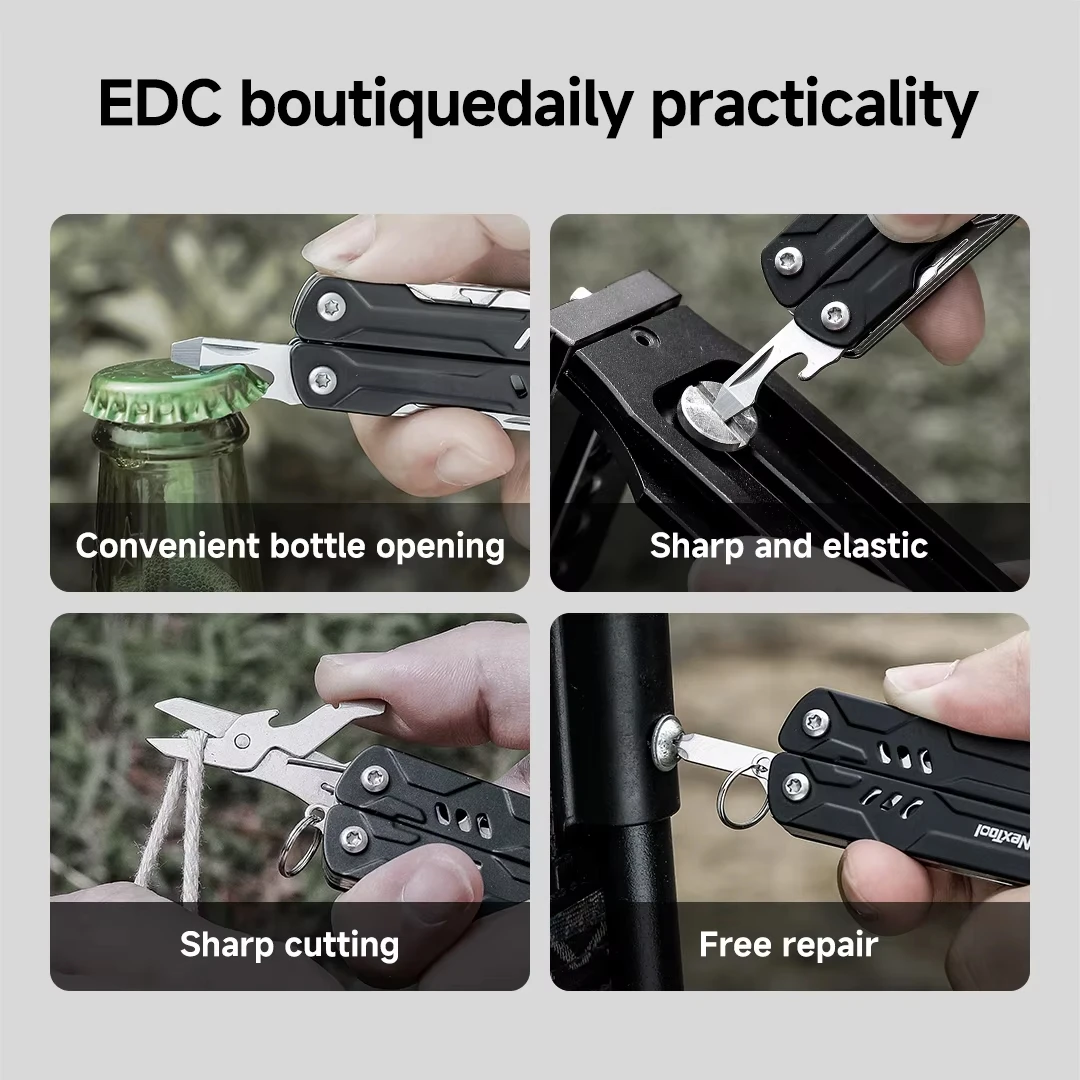 NexTool 미니 세일러 플라이어 라이트 10 in 1 다기능 접이식 공구 가위 드라이버 EDC 휴대용 아웃도어 장비 수공구
