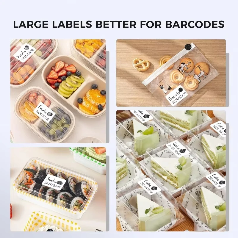 Thermal Label Sticker Compatible With Phomemo M110/M221/M220/M120/M200 Label Printer Multisize 30/40/50/80mm Black on White thermal paper printer sticker paper printing label sticker thermal printer paper