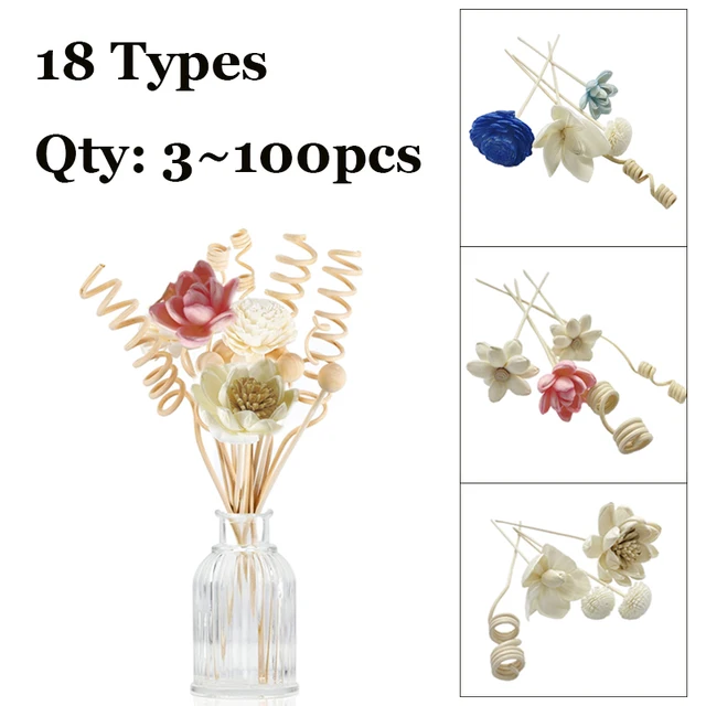 100pcs~3pcs Artificial Flower Rattan Reed Fragrance Aroma Diffuser Refill Stick DIY Ornaments Home Decor