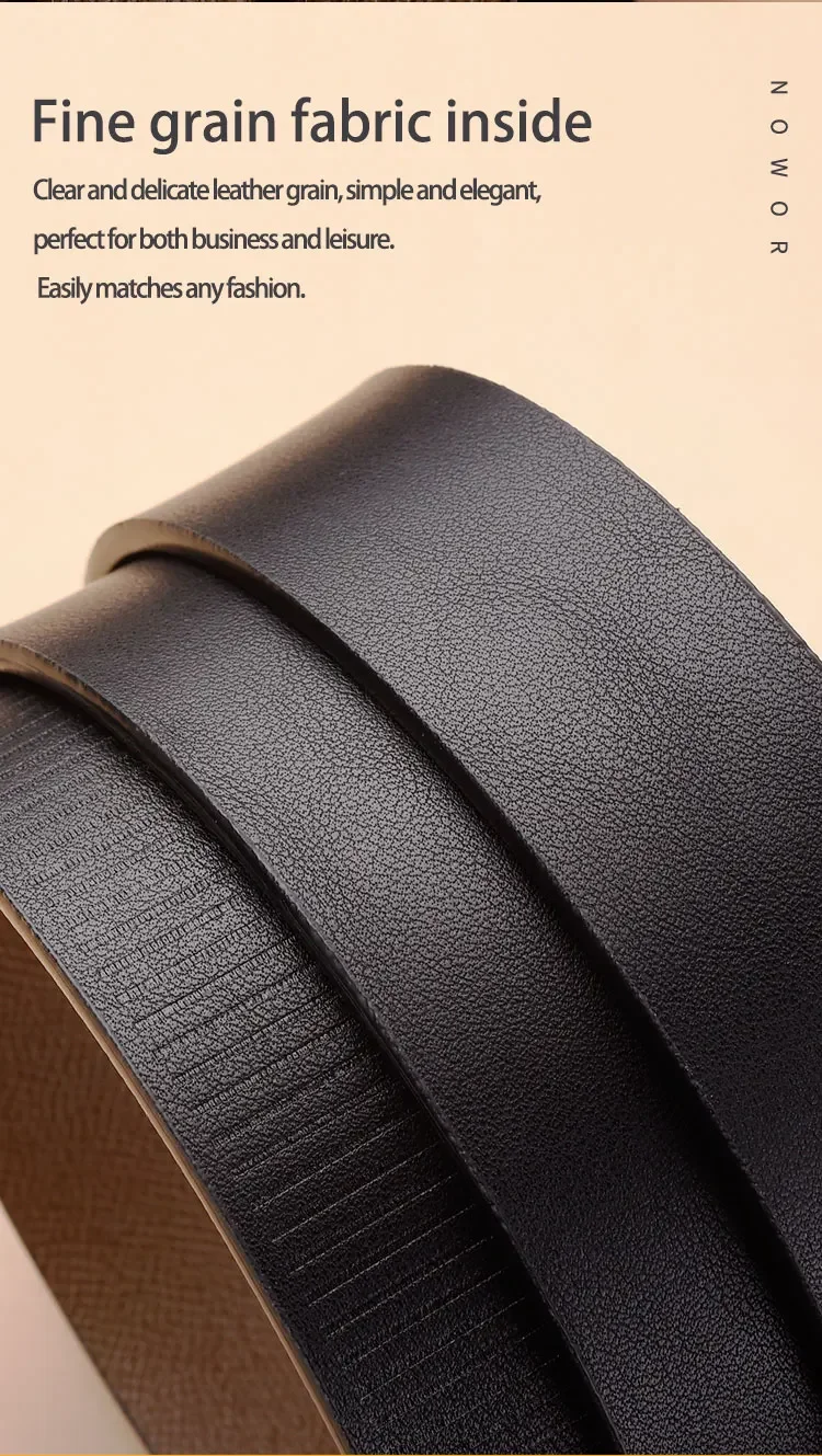 New Men's Toothless Automatic Buckle Belt - Casual & Business Versatile Waist Belt, Stylish & Trendy for Young Adults