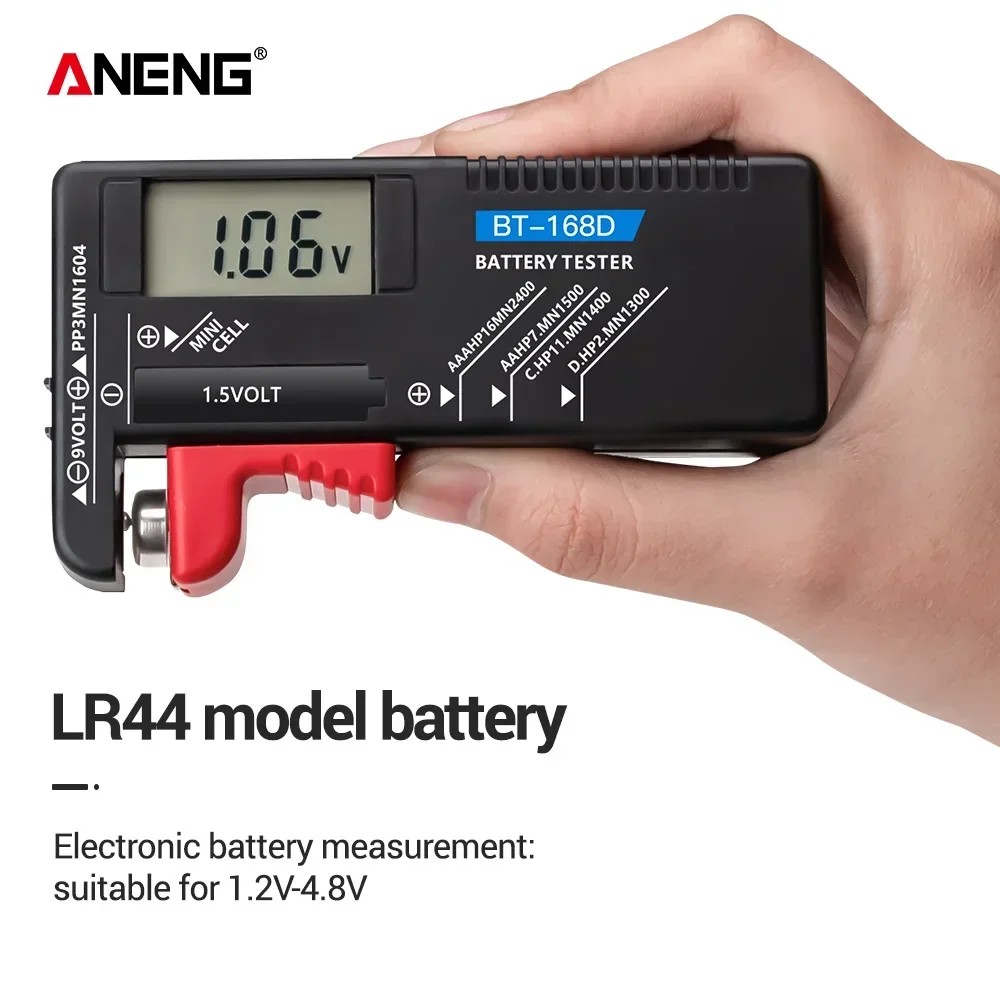 디지털 배터리 테스터 ANENG BT-168/ BT-168D 용량 확인 충전 표시기 배터리 DIY 전자 테스트 장비 도구