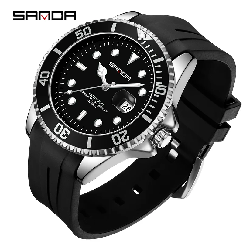 SANDA Top Brand Sports Men Mechanical Wristwatch Rotating bezel Waterproof Automatic Watch New Men Watches relogios masculino