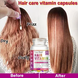 FlowWeek Hair Vitamin Capsule Smooth Silky Hair Mask Keratin Complex Oil Repair Curl Damaged Dry Hair Serum Hair Oil Hair Care