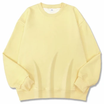 بلوفر نسائي بسيط جديد لعام 2025 ملابس هاراجوكو الشارع الشهير بلون سادة مع قلنسوة للخريف والشتاء ملابس علوية غير رسمية فضفاضة 3