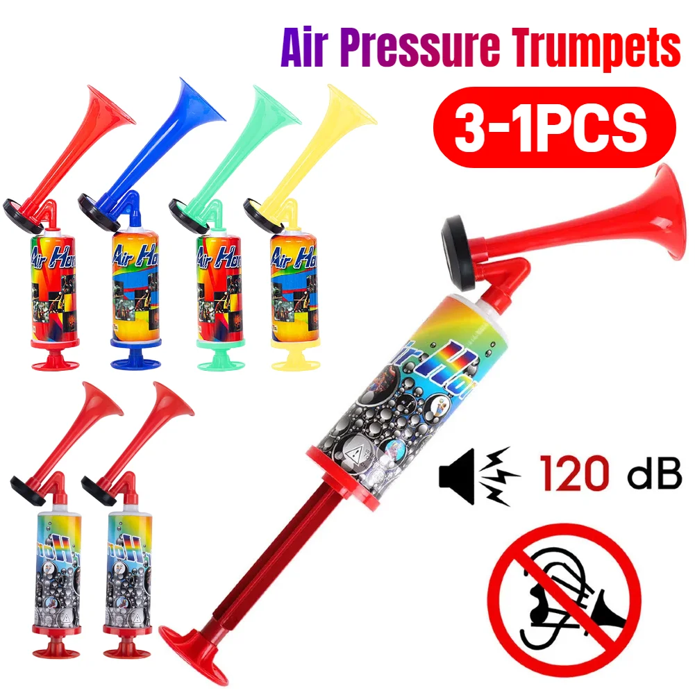 Air Cheering Horn Air Pressure Trumpets Soccer Handheld Loud Voice Reusable Mini Handpush Pump Horn Football Sport