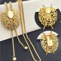 Ensemble de boucles d'oreilles et collier couleur or pour femmes, pendentif ras du cou Unique, ensemble de 3 pièces, bijoux, accessoires de qualité, livraison gratuite 3