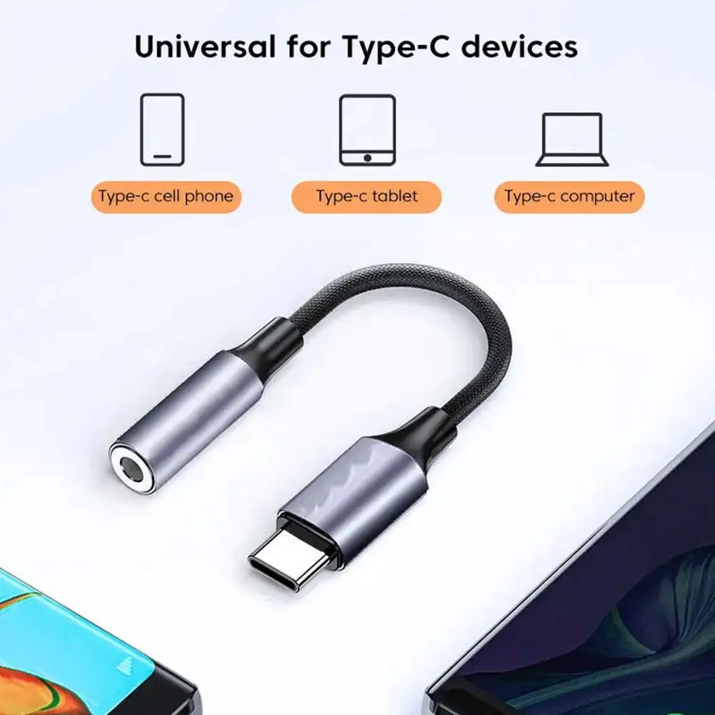 

USB Type C To 3.5mm Aux Adapter Type-c 3.5 Jack Audio Cable Earphone Cable Converter For Samsung Galaxy S22 S21 P50 Y5T1