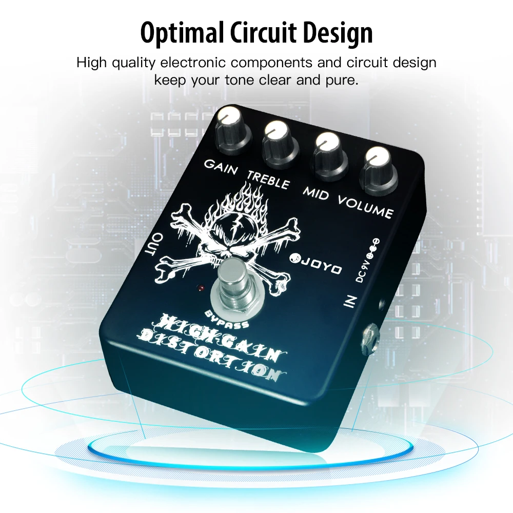 JOYO JF-04 HIGH GAIN DISTORTION Guitar Pedal from Blues Rock Crunch to Snarling