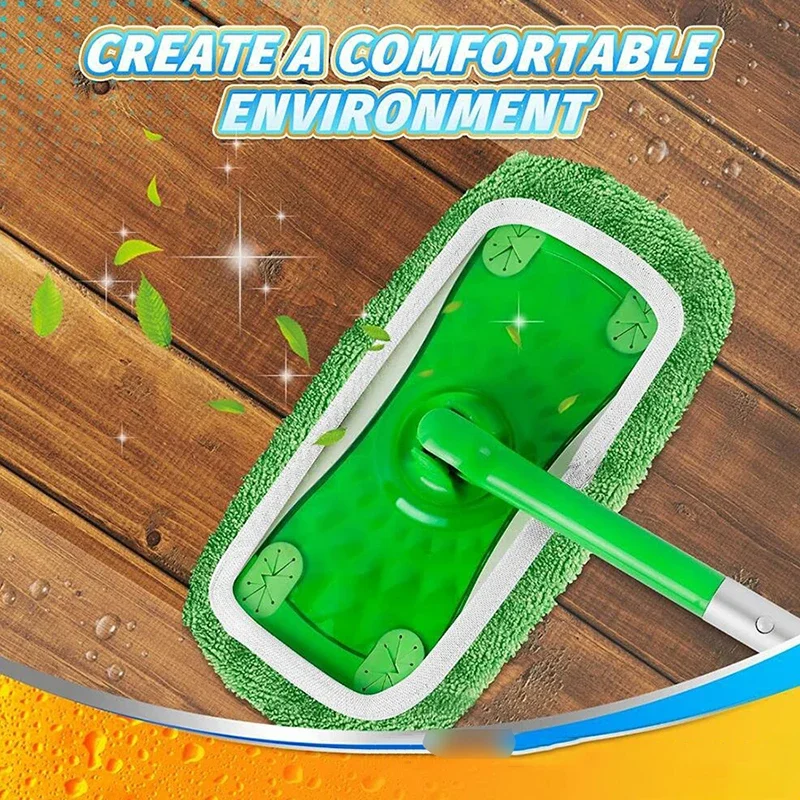 Poubelles-Buanderie-Salle de Bain,Balai serpillière plat avec manche en