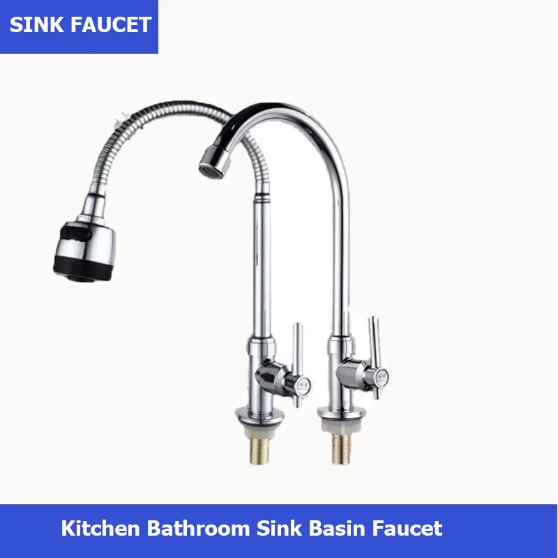 

Kitchen Faucet Sink Wash Basin Water Tap Household Rotatable Vertical Faucet