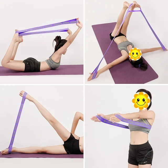 Yoga Pull Strap Belt Polyester Latex Elastic Latin Dance Stretching Band Loop Yoga Pilates GYM Fitness Exercise Resistance Bands 6