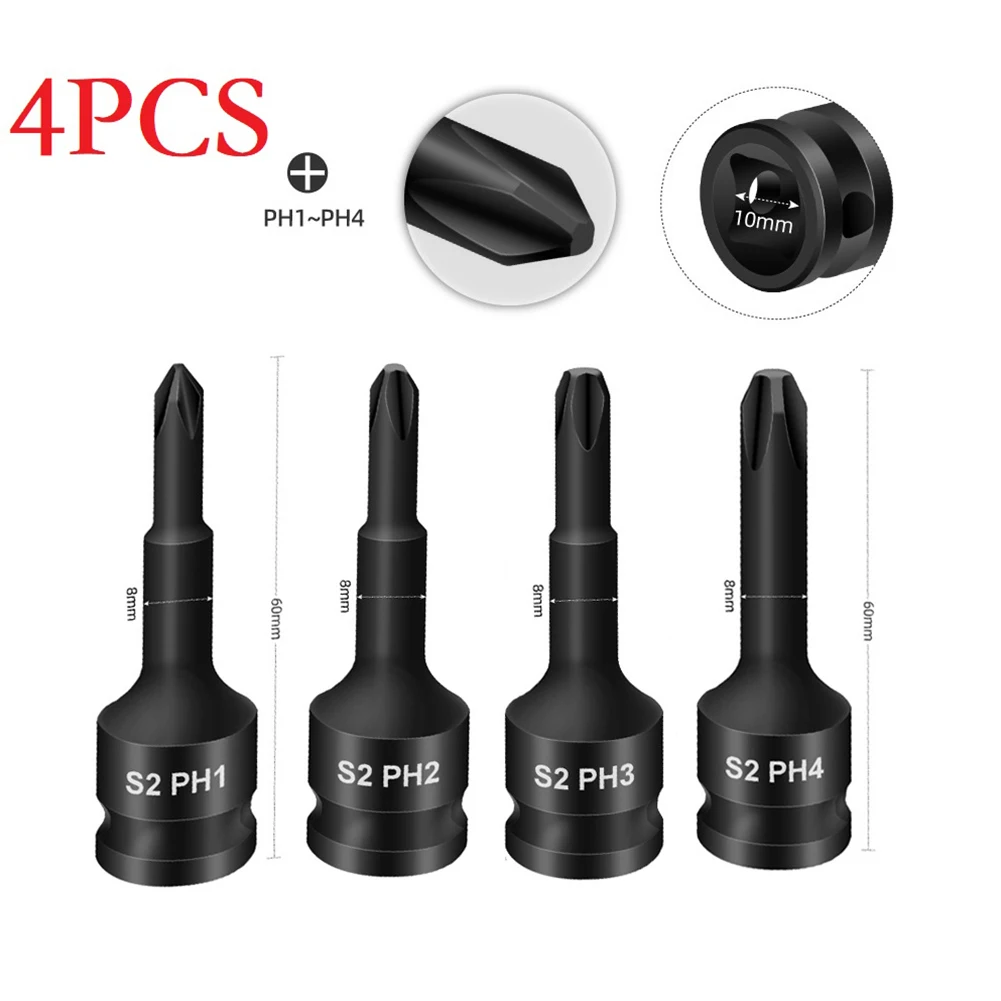 

4 шт., головка-адаптер PH1 PH2 PH3 PH4 для 3/8 дюймов