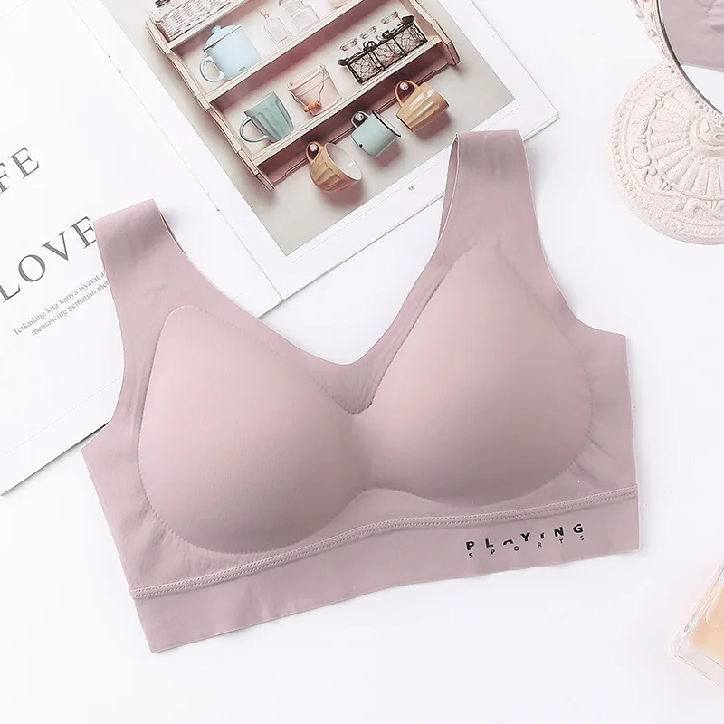 Women Seamless Sexy Bra Deep V Gathered Underwear Push Up Solid Breathable Brassiere Girls Wireless comfort Intimates Bralette