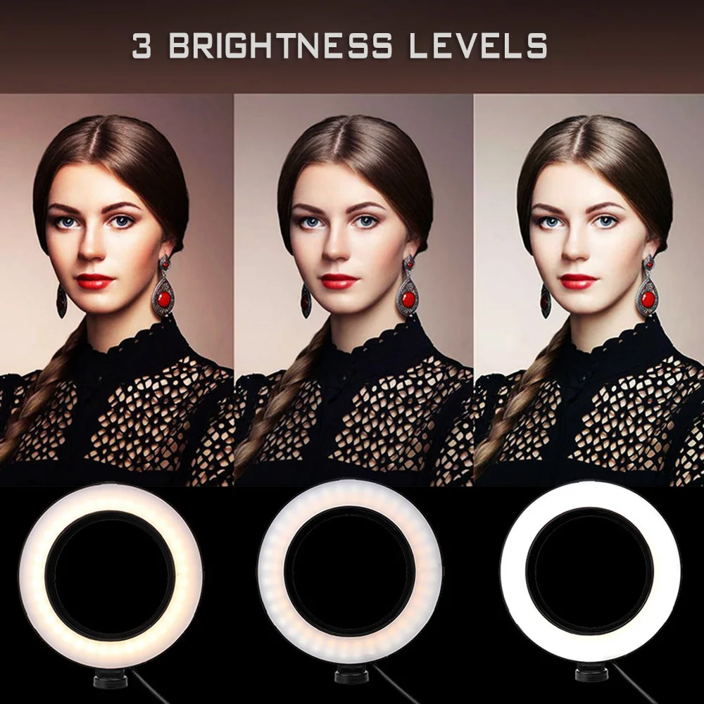 Description Picture 3 of itemLED Selfie Ring Lighting Photographic Selfie Ring Lamp USB Remote Fill light For YouTube TikTok Video Live Phone Holder & Tripod