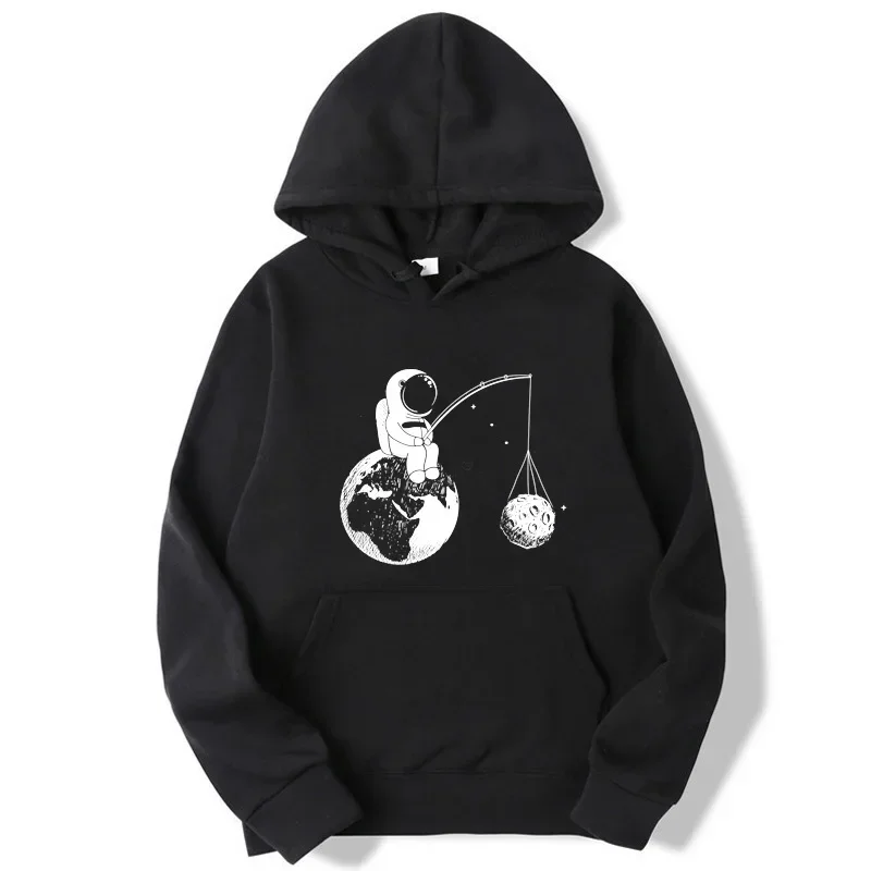 

Men's Astronaut Fishing Planet Funny Print Hoodies Leisure Pullover for Male 2024 Sweatshirt Man Hoody Tops Hooded Streetwear