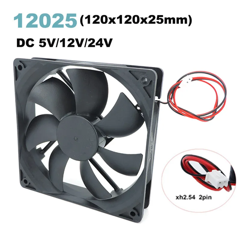 120mm 120x25mm 12V 2Pin DC Brushless BALL BEARING PC Computer Case Cooling Fan 12cm Radiator Ventilador PC Cooler Master L1 cooling fan gaming cooling fan