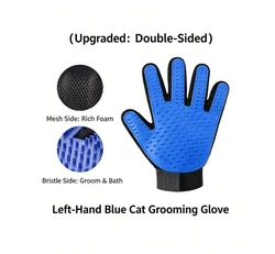 Ultimate Pet Grooming & Deshedding Glove Set with Massage Bath Brush (1pcUpgradedLeft Hand)