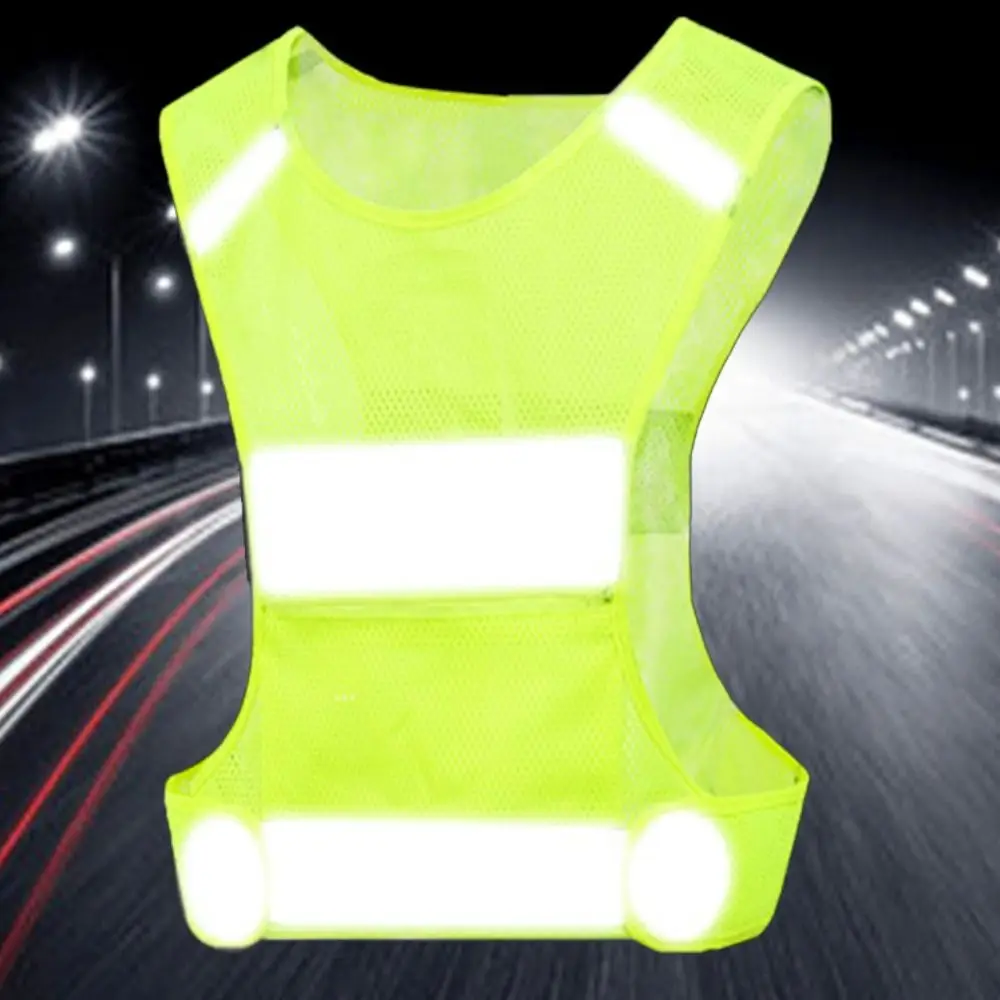야외 재킷 반사 조끼 높은 가시성 보안 안전 조끼 메쉬 범용 교통 조끼 야간 달리기