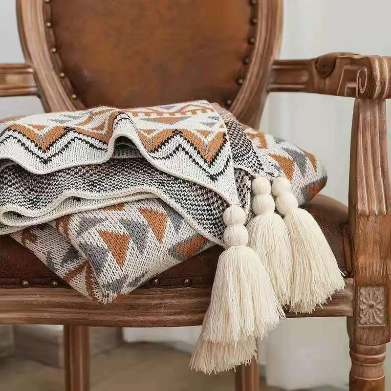 Personalized Knitted Blanket Embroidery Gift Baby Shower Baby Bed Blanket Sofa Newborn Gift Soft Cotton Knit