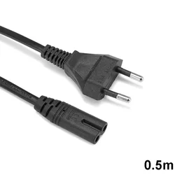 Euro Plug 220V Power Cord with Type C Plug - 0.5m, 1.5m, 3m Length Options for Extension Sockets and Lamps (EU Plug 0.5m)