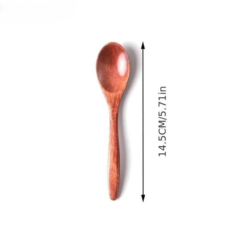 Wooden Tea Spoon Long Coffee Spoons Small Teaspoon Set Honey Dessert Spoon Coffee Drink Stirrer 6PCS