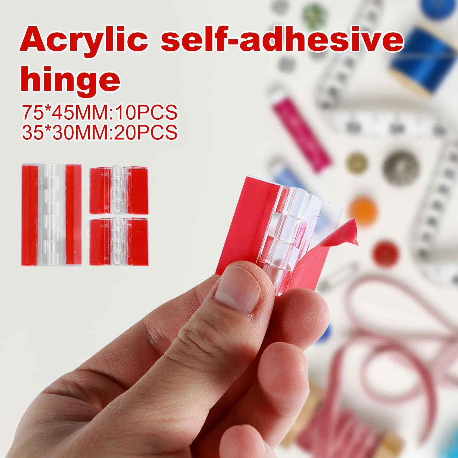 10/20Pcs Folding Hinges Acrylic Transparent Hinges Self adhesive Hinge Plastic Boxes Clear Adhesive Foldable Hinge Plastic Hinges
