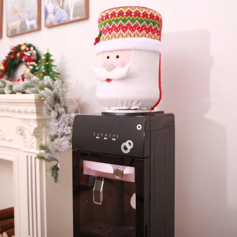 Water Dispenser cover Christmas Santa Claus decor Water Bucket Dispenser Container Dust Proof Bottle Purifier Xmas Decor
