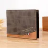 New Men's Wallet Short Cross Section Tri-fold Stitching Multi-card Zipper Coin Purse Wallet Passport Cover 1