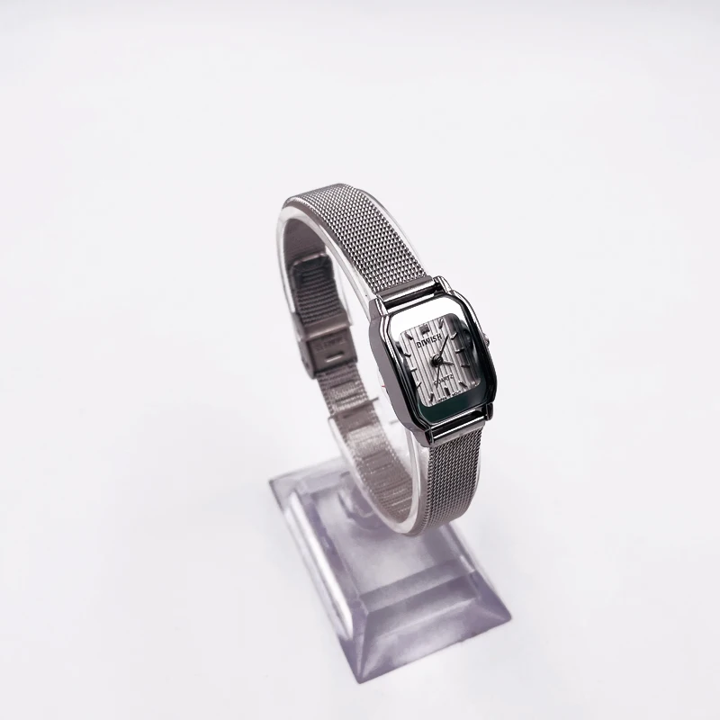

Small and exquisite small square watch with silver imported movement, classic quartz watch for women